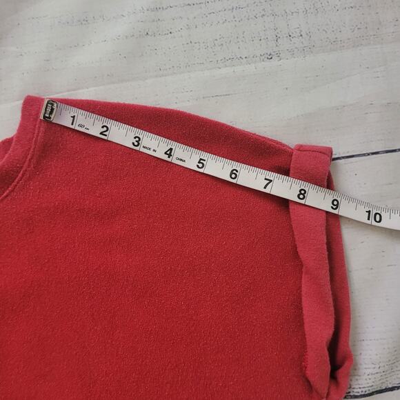 J. Jill	Size MP Terry Cloth Light Red Sheath Dress with Pockets Short Sleeve - Picture 7 of 10